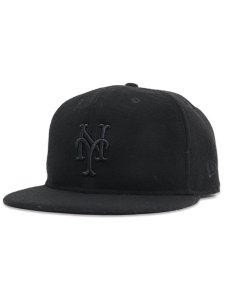 画像1: NEW ERA 9FIFTY SOFT BUCKRAM MELTON METS BLACK (1)