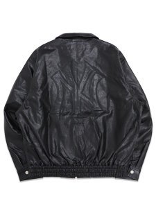 画像2: 【送料無料】NEW ERA SYNTHETIC LEATHER JACKET YANKEES BLK (2)
