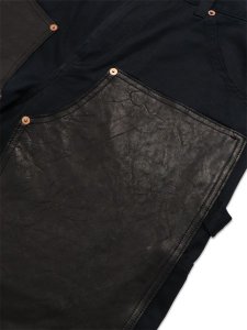 画像6: 【送料無料】SCHOTT LEATHER COMB DOUBLE KNEE PANTS BLACK (6)