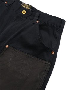 画像3: 【送料無料】SCHOTT LEATHER COMB DOUBLE KNEE PANTS BLACK (3)