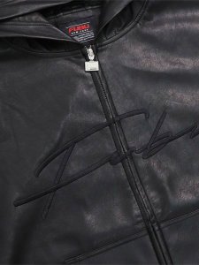 画像3: 【送料無料】FUBU FAUX LEATHER ZIP HOODIE (3)