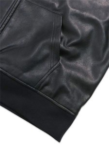画像4: 【送料無料】FUBU FAUX LEATHER ZIP HOODIE (4)