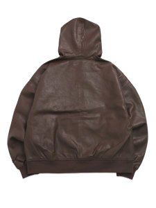画像2: 【送料無料】FUBU FAUX LEATHER ZIP HOODIE (2)