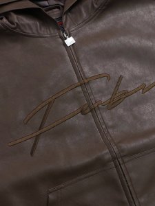 画像3: 【送料無料】FUBU FAUX LEATHER ZIP HOODIE (3)