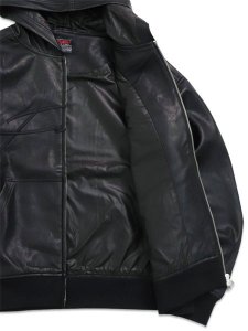 画像6: 【送料無料】FUBU FAUX LEATHER ZIP HOODIE (6)