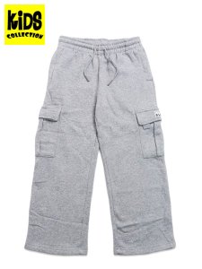 画像1: 【KIDS】PRO CLUB KIDS FLEECE OVERSIZED CARGO SWEAT PANT HEATHER GREY (1)