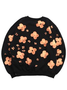 画像2: 【送料無料】WHIMSY SOCKS FLOWER TIE-DYE CREWNECK BLACK (2)