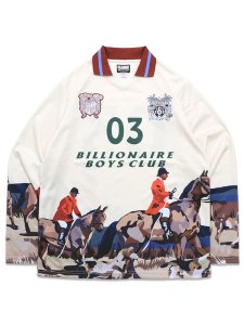 画像1: 【送料無料】BILLIONAIRE BOYS CLUB BB HOUNDS PRINTED SOCCER JERSEY GARDENIA (1)