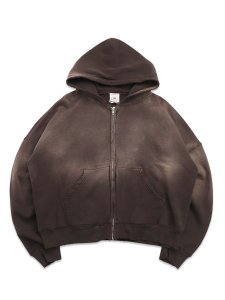 画像1: 【送料無料】MOOJI MOOJI OVERSIZE ZIP UP HOODIE AGED BROWN (1)