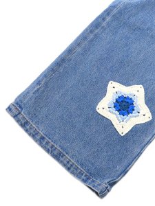画像7: 【送料無料】ARKYVE BLUE STAR CROCHET PATCH DENIM (7)