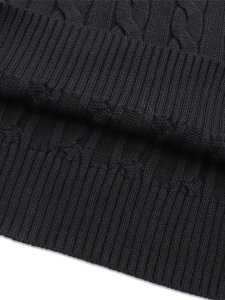 画像5: 【送料無料】POLO RALPH LAUREN CABLE KNIT COTTON CREW SWEATER POLO BLACK (5)