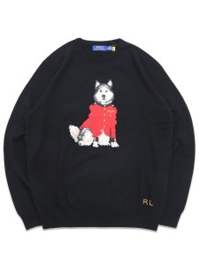 画像1: 【送料無料】POLO RALPH LAUREN DOG INTARSIA CASHMERE SWEATER (1)