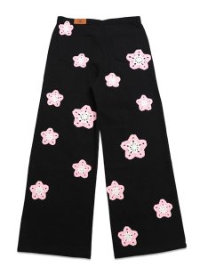 画像2: 【送料無料】ARKYVE PINK STAR CROCHET BLACK DENIM (2)