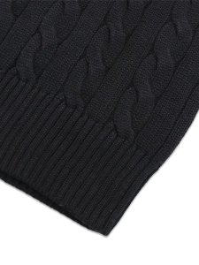 画像4: 【送料無料】POLO RALPH LAUREN CABLE KNIT COTTON CREW SWEATER POLO BLACK (4)
