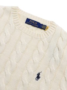 画像3: 【送料無料】POLO RALPH LAUREN CABLE KNIT COTTON CREW SWEATER ANDOVER CREAM (3)