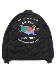 画像2: 【送料無料】AVIREX CWU-10P QUILTED JACKET BLACK (2)