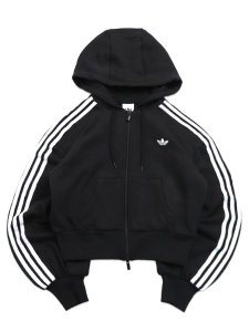 画像1: 【送料無料】ADIDAS WMNS CROP ZIP HOODIE-BLACK (1)