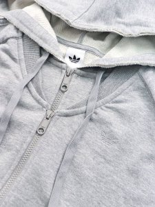 画像3: 【送料無料】ADIDAS WMNS SST DOUBLE FRONT HOODIE-MEDIUM GREY HEATHER (3)