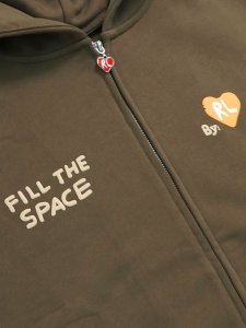 画像3: 【送料無料】RED LETTERS BROWN ARTIST SCATTERED ZIP UP HOODIE (3)