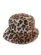 画像1: 【送料無料】KANGOL FAUX FUR BUCKET WARM TAUPE LEOPARD (1)