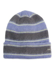 画像1: KANGOL FUZZY STRIPE BEANIE GROUNDING GREY (1)