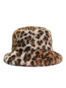 画像2: 【送料無料】KANGOL FAUX FUR BUCKET WARM TAUPE LEOPARD (2)