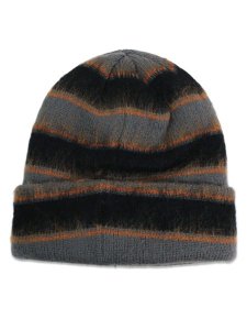 画像2: KANGOL FUZZY STRIPE BEANIE CHARCOAL (2)