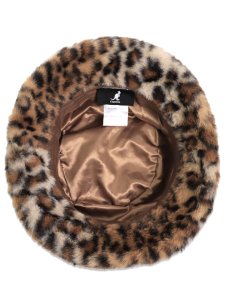 画像4: 【送料無料】KANGOL FAUX FUR BUCKET WARM TAUPE LEOPARD (4)