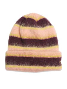 画像1: KANGOL FUZZY STRIPE BEANIE BLACKBERRY (1)