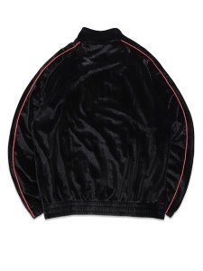画像2: 【送料無料】PRO CLUB VELOUR TRACK JACKET BLACK/RED (2)