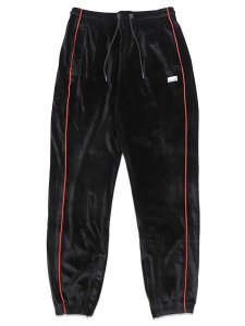画像1: 【送料無料】PRO CLUB VELOUR TRACK PANT BLACK/RED (1)
