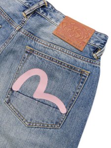画像5: 【送料無料】EVISU HT,5 POCKET PINK SEAGULL JEANS LIGHT TONE INDIGO (5)