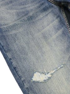 画像7: 【送料無料】EVISU PINK DAIKOKU RIPPED JEANS MID TONE INDIGO (7)