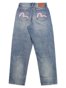 画像1: 【送料無料】EVISU HT,5 POCKET PINK SEAGULL JEANS LIGHT TONE INDIGO (1)
