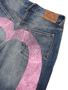 画像5: 【送料無料】EVISU PINK DAIKOKU RIPPED JEANS MID TONE INDIGO (5)