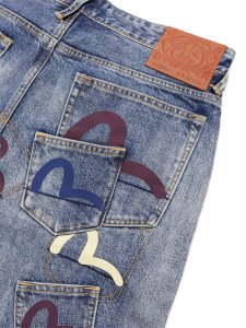 画像5: 【送料無料】EVISU MULTI-POCKET PATCHED DAICOCK SELVEDGE JEANS MID TONE INDIGO (5)