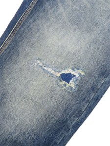 画像6: 【送料無料】EVISU PINK DAIKOKU RIPPED JEANS MID TONE INDIGO (6)