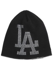 画像1: NEW ERA BASIC BEANIE BIG RHINESTONE DODGERS BLACK (1)