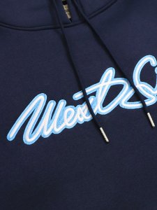 画像3: 【送料無料】WEST WEAR WS EMBROIDERY LOGO HOODIE NAVY (3)