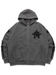 画像1: 【送料無料】VANSON ZIP HOODIE BLACK/BLACK BONE (1)