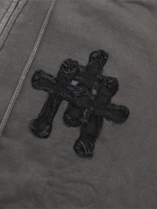 画像3: 【送料無料】VANSON ZIP HOODIE BLACK/BLACK BONE (3)