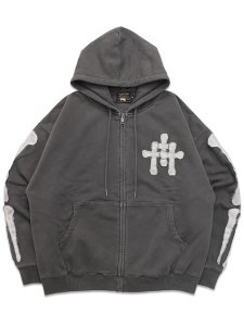画像1: 【送料無料】VANSON ZIP HOODIE BLACK/WHITE BONE (1)