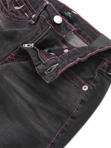 画像4: 【送料無料】TRUE RELIGION WMNS JOEY MID RISE BIG T FLAP FLARE WASH BLACK (4)