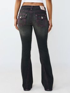 画像8: 【送料無料】TRUE RELIGION WMNS JOEY MID RISE BIG T FLAP FLARE WASH BLACK (8)