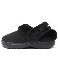 画像1: crocs CLASSIC UNFURGETTABLE FAUX SUEDE CLOG BLACK (1)