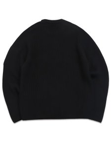 画像2: 【送料無料】C.P.COMPANY FULL RIB COTTON CREWNECK LENS SWEATER BLACK (2)