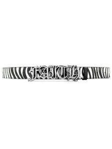 画像1: 【送料無料】FAITH BY LUIS ZEBRA OLD ENGLISH FAITH BELT CHROME/ZEBRA (1)