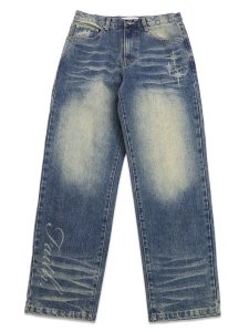 画像1: 【送料無料】FAITH BY LUIS CLASSIC BAGGY STRAIGHT DENIM WASHED BLUE (1)