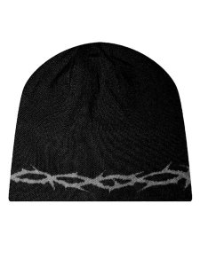 画像3: 【送料無料】FAITH BY LUIS REVERSIBLE JACQUARD SCRIPT BLACK BEANIE BLACK (3)