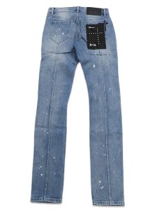 画像2: 【送料無料】RTA CLAYTON SKINNY STRETCH DENIM MEDIUM BLUE PAINTED (2)